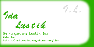 ida lustik business card
